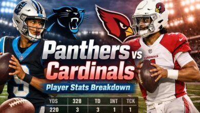 arizona cardinals vs carolina panthers match player stats
