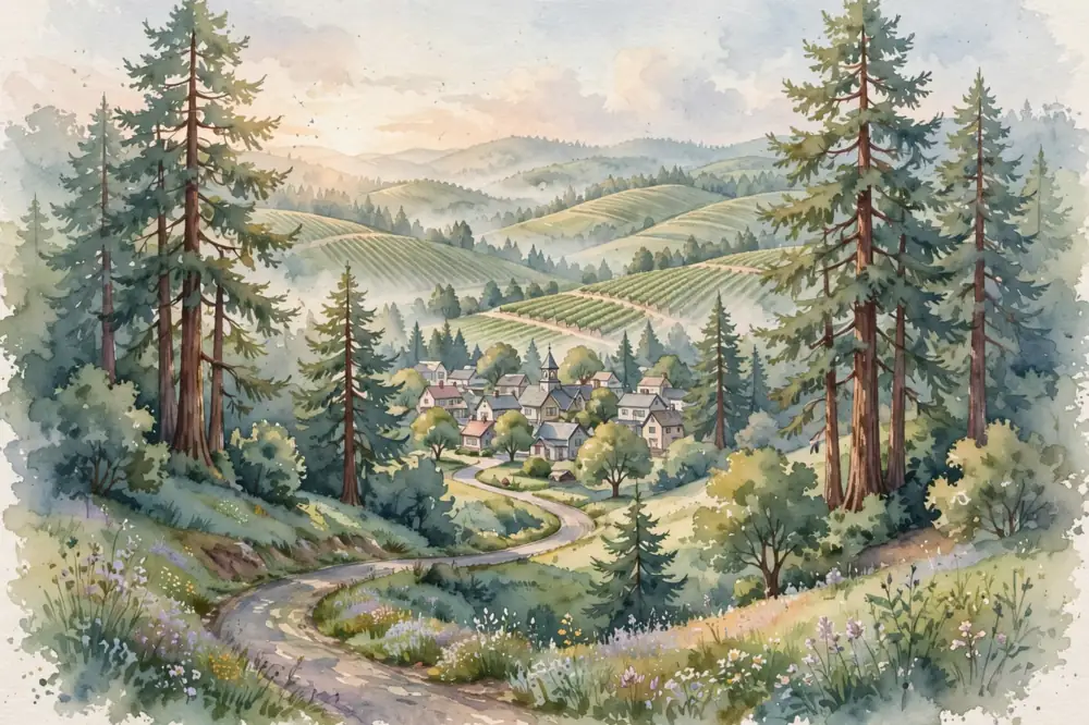 Aidan Thieriot — the Sonoma County landscape of redwoods, vineyards and small towns where the Thieriot family put down roots